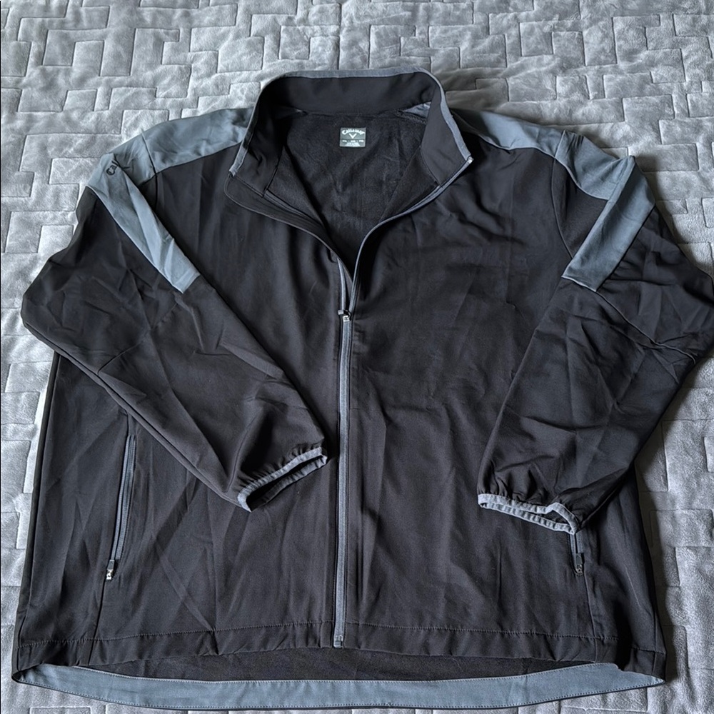 Callaway Black and Gray Windbreaker Waterproof Golf Jacket